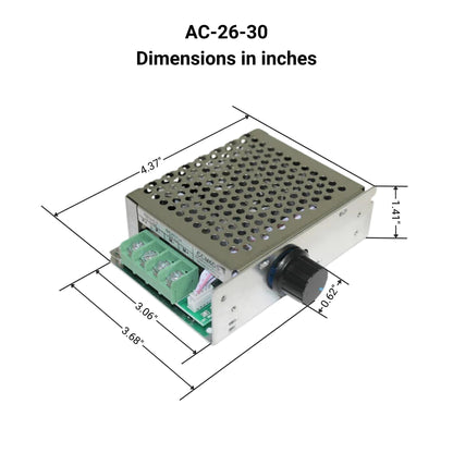 DC Speed Controller - 30A dimensions in inches