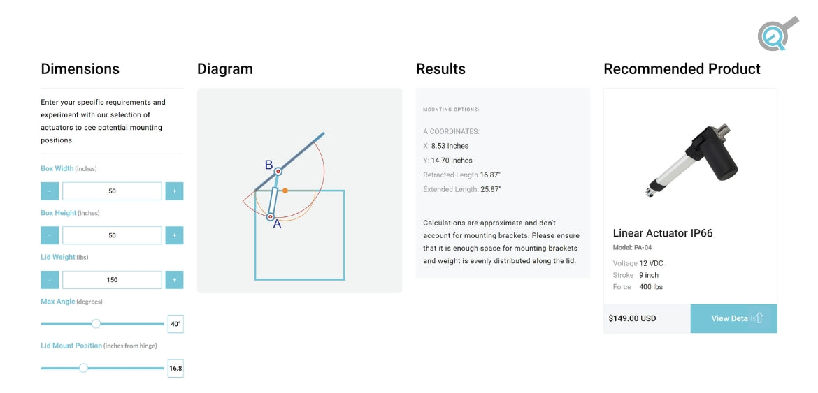  Actuator Calculator Tool