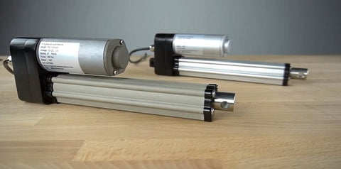 Photo of two PA-10 actuators with salt spray rating manufactured by Progressive Automations 