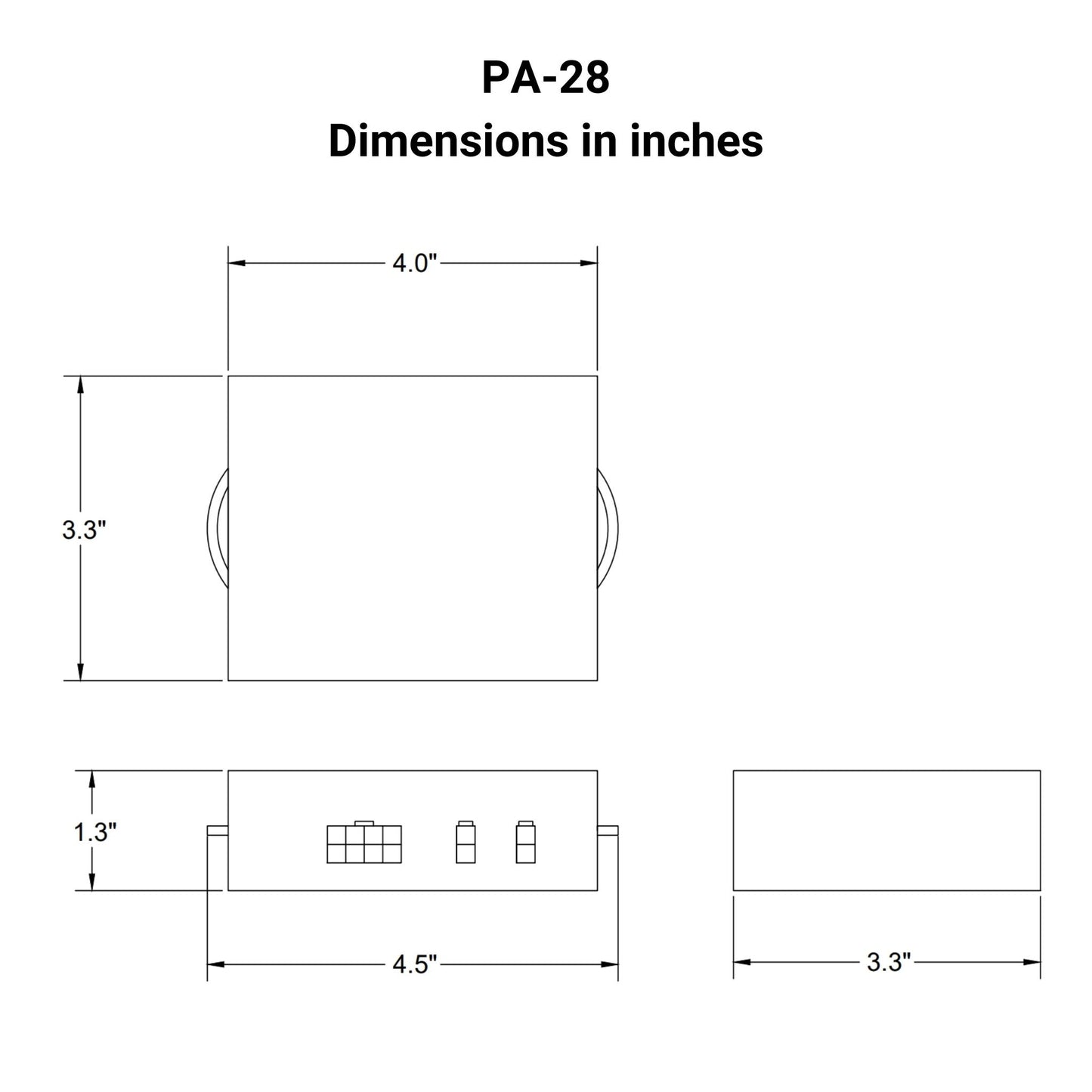 12 VDC Control Box - 2 Channels - 30A - Individual Control - Wireless Remote Dimensions in Inches