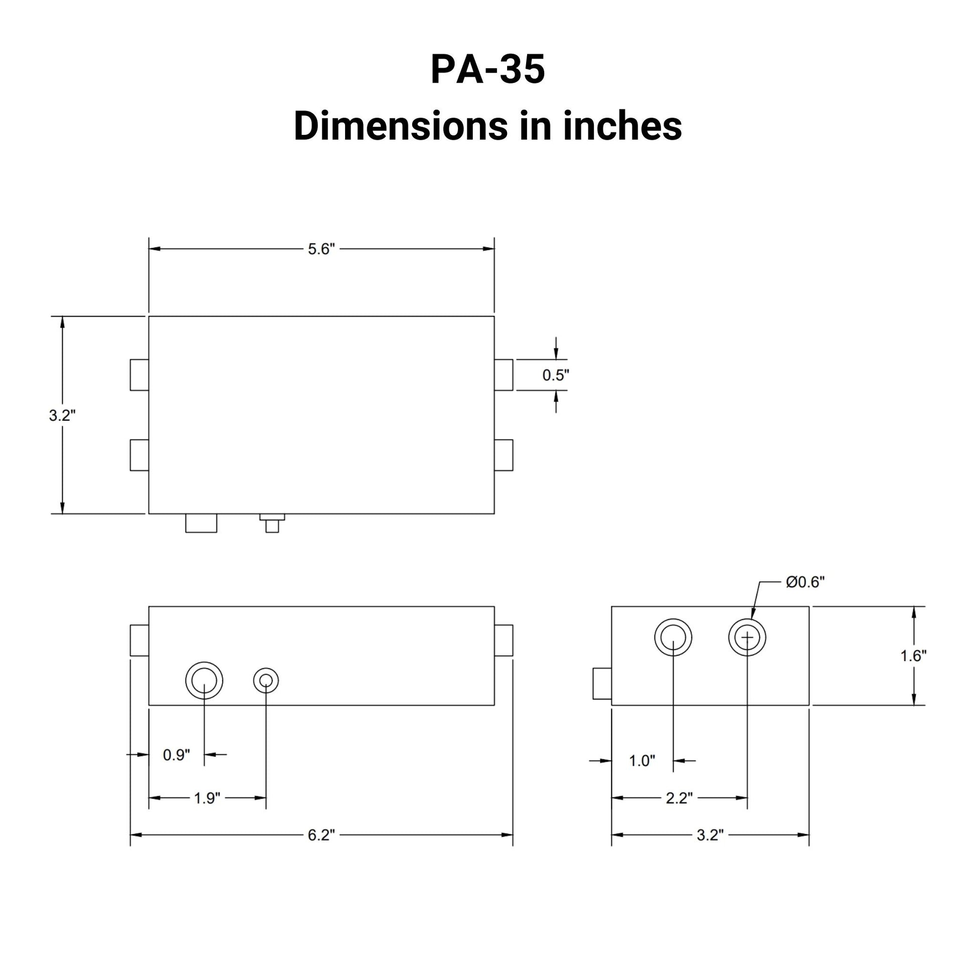 12 VDC - Wi-Fi Actuator Control Box - 4 Channels - Android/IPhone Dimensions in inches