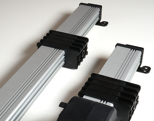 Track linear actuators have long stroke